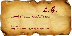 Lovászi György névjegykártya
